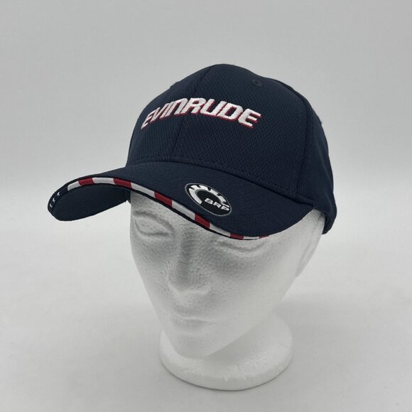 Evinrude E-Tec BRP Baseball Hat Cap Red White Blue Adjustable NWT USA Flag Brim - Picture 1 of 10